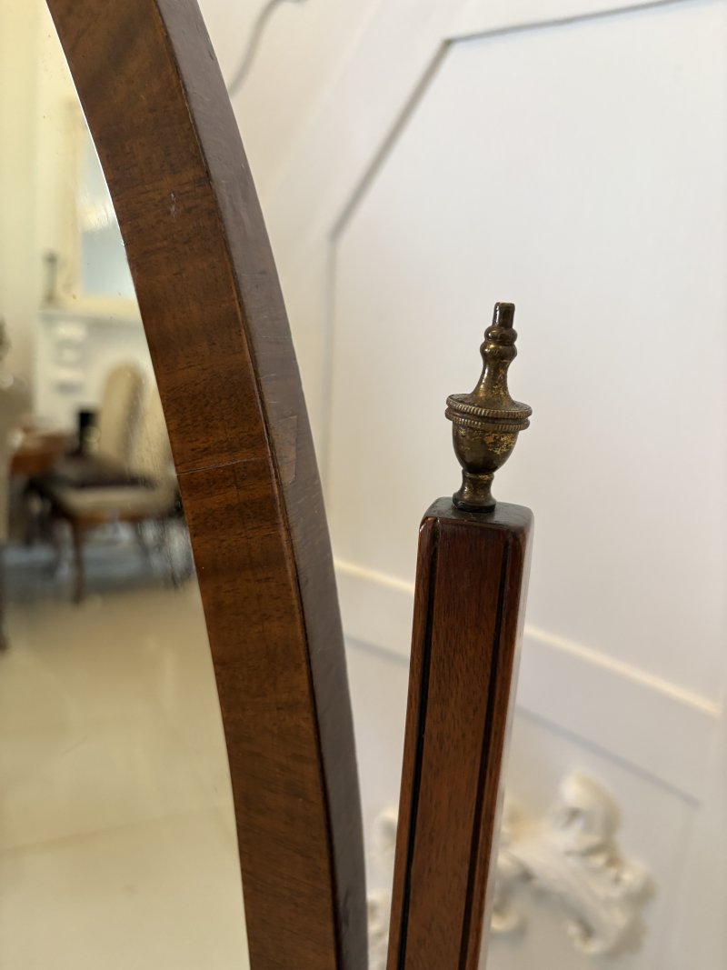 Antique Edwardian Quality Mahogany Cheval Mirror - Image 9